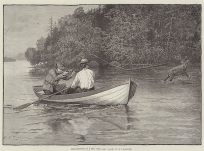ニューヨーク湖での鹿の撮影 作： Rufus Fairchild Zogbaum